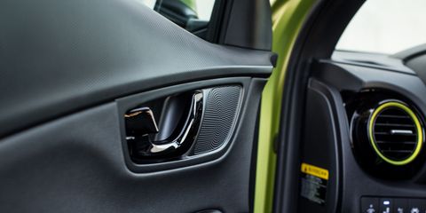 The 2018 Hyundai Kona, shown here in fully loaded Ultimate trim with lime accents