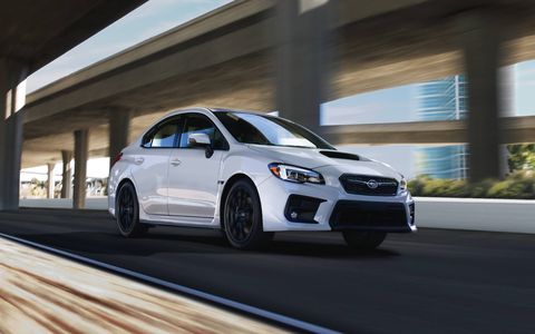 The 2018 Subaru WRX has a 268 hp boxer four-cylinder engine and offers Recaro seats as an option for 2018.