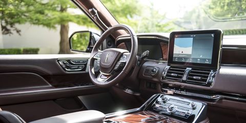 The 2018 Lincoln Navigator comes in regular and extended lengths, and with 30-way adjustable seats.