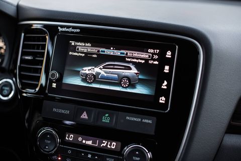 The 2018 Mitsubishi Outlander PHEV GT S-AWC offers three unique driving modes: ECO, battery save, and battery charge.