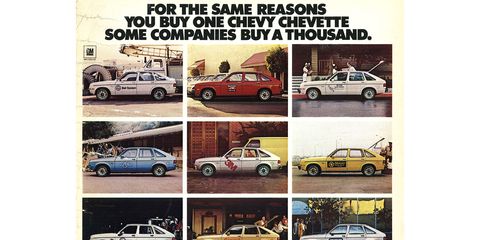 Imagine getting a Chevette as your company car. At least it wasn't a Fiat Strada.