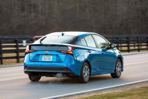 For 2019, the Toyota Prius gains optional all-wheel drive. Dubbed AWD-e, the system adds an electric motor that powers the rear wheels from 0 to 6 mph, and then up to 43 mph as needed.