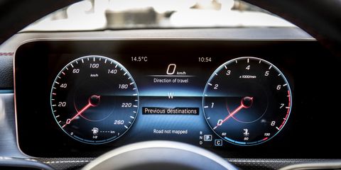 The many options on display of the new 2020 Mercedes-Benz CLA 250 instrument panel screen