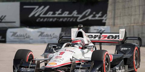 Will Power led a 1-2-3 qualifying effort from Team Penkse on Belle Isle in Detroit on Friday.
