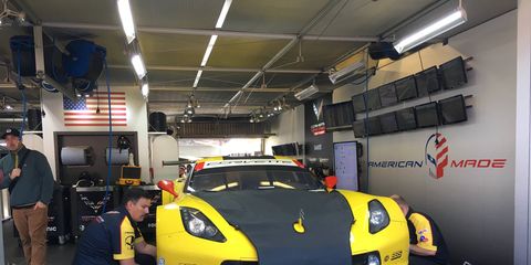 Inside the Corvette Racing garage at the 2018 24 Hours of Le Mans
