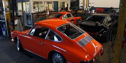 Stuttgart Automotive in West LA has been fixing Porsches, Mercedes, BMWs, Audis, Minis and at least one Noble since 1978. On Sunday they had a garage sale to try and move some of the piles of spare parts out of the loft. It worked.