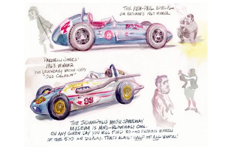 We sent illustrator Marty Davis to the 2017 Indianapolis 500. He returned with this unique look at the Greatest Spectacle in Racing.