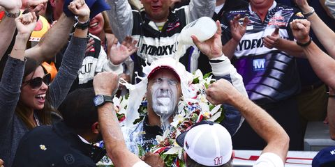 Tony Kanaan won the 2013 Indy 500 with a lucky charm from a fan.