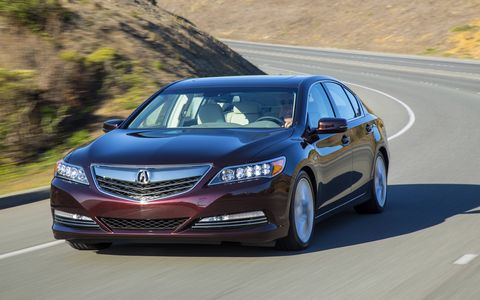 Producing a combined 377 horsepower and 341 lb-ft of torque, the 2014 Acura RLX Sport Hybrid is powered by a direct injected 3.5-liter V6 engine and a three-motor hybrid system.