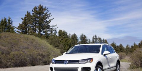 The 2014 Volkswagen Touareg TDI Lux comes in at a base price of $56,460 with our tester topping off at $56,785.