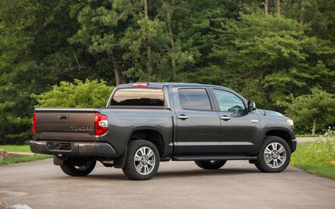 Toyota's pickup truck equipped with Crewmax cabin makes for a huge cabin inside and large dimensions out.
