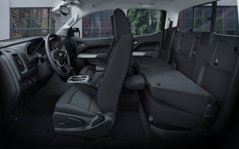 From the inside of the 2015 Chevrolet Colorado LT Crew Cab it's unmistakably a Chevy truck.
