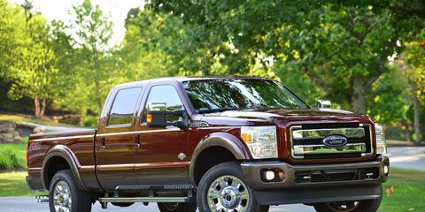 The 2015 Ford F-350 Super Duty King Ranch Crew Cab is a real beast.