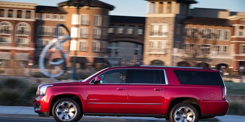 Our test 2015 GMC Yukon XL Denali received the optional touring package that added a power sunroof and a third-row DVD screen just to name a few.