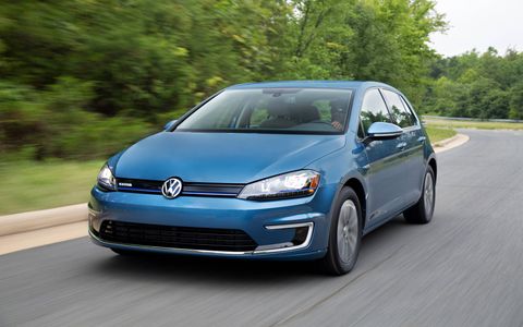 Driving the 2015 Volkswagen e-Golf SEL Premium is a pleasure due to the solid chassis and excellent handling. (Limited model shown)