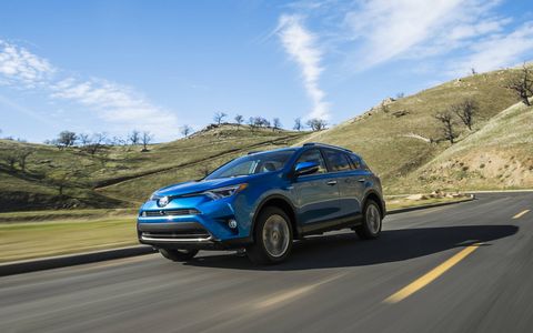 The 2016 Toyota RAV4 Hybrid crossover was introduced at the 2015 New York auto show.
