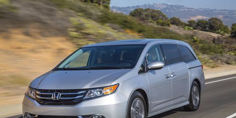 The 2015 Odyssey features a 3.5-liter, 24-valve V-6 engine producing 248 hp at 5,700 rpm and 250 lb-ft of torque at 4,800 rpm.