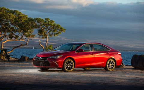 The 2017 Toyota Camry XSE has a 268-hp V6 engine and a slightly stiffer suspension than the rest of the lineup.