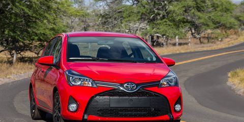 The more aerodynamic 2015 Yaris slips through the air more cleanly with underbody components and new side mirrors cutting drag and wind noise.