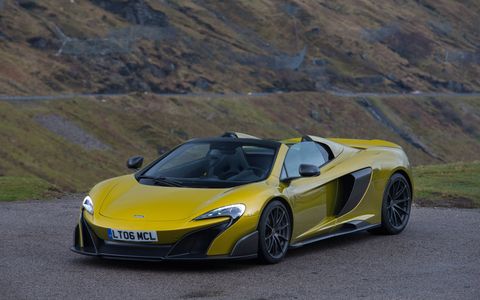 The sold out McLaren 675LT Spider has 666 hp (675 ps) and 516 lb-ft of torque. It would have cost you $372,600.