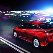 Prius is pretty style-heavy from the rear-three-quarter view.