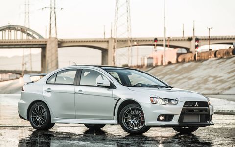 The 2016 Lancer Evolution Final Edition features commemorative badging and a special number plate in the center console.
