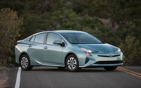 The Prius Three misses out on the heated seats, Homelink rearview mirror, and some of the safety features that are standard on the Prius Four.