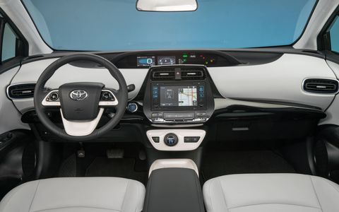 The 2017 Prius Three gets a 1.8-liter four-cylinder ECVT hybrid engine and Toyota's Hybrid Synergy Drive with EV, eco and power modes.