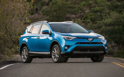 The RAV4 Hybrid gets 31 mpg on the highway with a 2.5-liter four and Hybrid Synergy Drive.