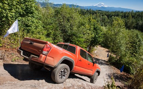 The 2017 Toyota Tacoma TRD Off Road has two-track chops thanks to Bilstein shocks and appropriate for the task suspension tuning