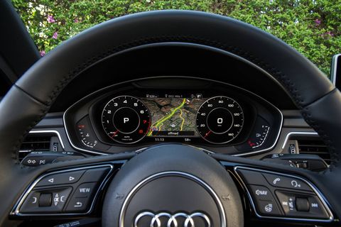 The 2018 Audi A4 is available with Audi's virtual cockpit and a full-color head-up display.
