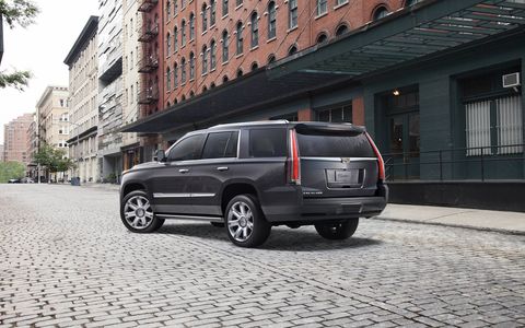 The 2017 Cadillac Escalade updates include availability of the Rear Camera Mirror and Automatic Parking Assist. There are also aesthetic changes including two new exterior paint colors and a new 22-inch wheel design.