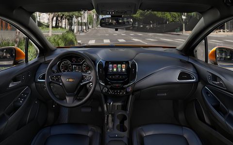 The 2017 Chevrolet Cruze hatch’s interior is about the same as what you'll find in the sedan.