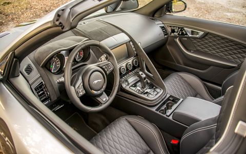 The F-Type SVR has a top speed of 195 mph, where permitted. And a luxurious interior.