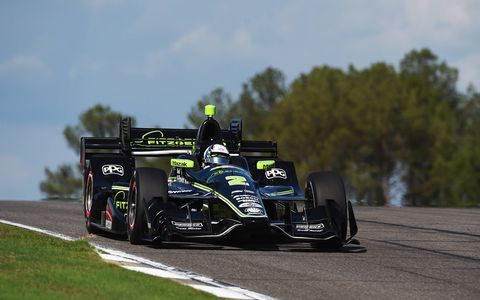 Josef Newgarden scored his first victory as a Team Penske driver in just his third race for his new team holding off Scott Dixon to win at IndyCar Series Grand Prix of Alabama at Barber Motorsports Park Sunday. Will Power led 60 laps but a punctured tire sent him to the pits with 14 laps to go and left him with a 14th place finish.