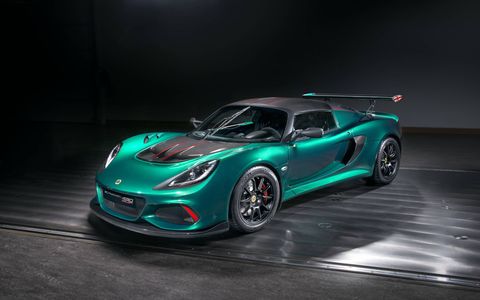 Lotus added 55 hp to the base Exige with a bigger supercharger and charge cooler.