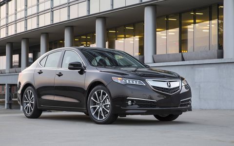 The 2017 Acura TLX has a 290-hp 3.5-liter V6 engine and gets 25 mpg combined.
