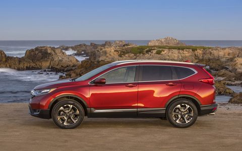 The 2017 Honda CR-V has a 1.5-liter turbocharged four making 190 hp and 179 lb-ft of torque