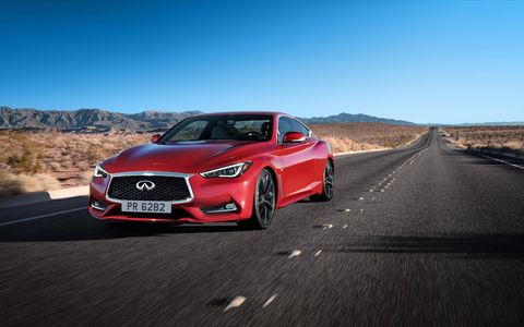 The 2017 Infiniti Q60 sports coupe starts at $39,855. The top trim, besides the Red Sport, comes in at $47,205.