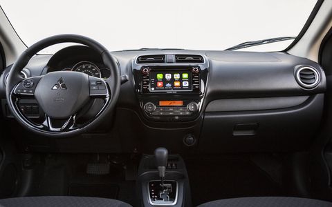 The interior of the old Mirage was acceptable, but the refreshed interior from the 2017 model looks better. A new gauge cluster, seats and new materials are sprinkled throughout the interior to give it a more mature atmosphere.