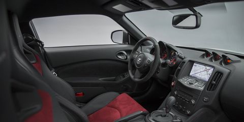 The Nissan 370Z Nismo comes standard with Recaro leather/Alcantara seats.