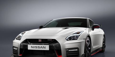 2017 Nissan GT-R NISMO- The 2017 Nissan GT-R NISMO’s front end features a freshened face highlighted by an aggressive new fascia.