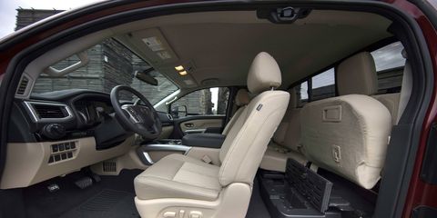 The 2017 Nissan Titan King Cab can seat six but you can option away the rear seat for more in-cab storage.