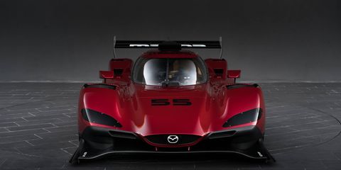 The Mazda RT24-P race car was unveiled Wednesday at the LA Auto Show. It is scheduled to make its IMSA WeatherTech SportsCar Championship debut at the Rolex 24 Hours at Daytona in January.