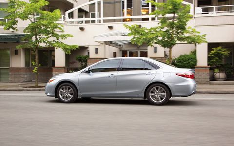 The Camry Hybrid has a 105-kw electric motor and gets 40 mpg combined.