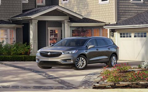 The 2018 Buick Enclave seats seven, navigation is standard on Avenir and available on Essence and Premium models.