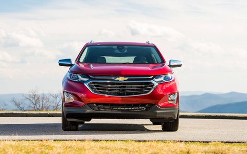 The 2018 Chevy Equinox comes with a 1.5-liter DOHC turbocharged I4 making 170 hp @ 5,600 rpm and 203 lb-ft @ 2,000-4,000 rpm.