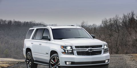 The 2018 Chevy Tahoe RST gets a 6.2-liter V8 making 420 hp and 460 lb-ft of torque.