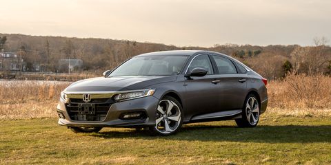 The redesigned Accord serves up 252 hp courtesy of a turbocharged 2.0-liter inline-four.