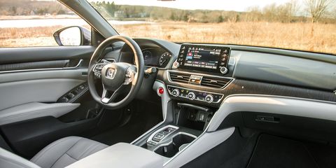 The Accord offers a plush interior in the Touring trim, with plenty of wood elements.
